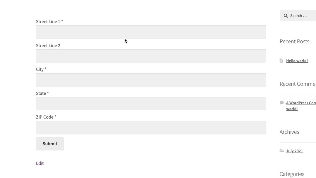 JetFormBuilder address autocomplete demonstration